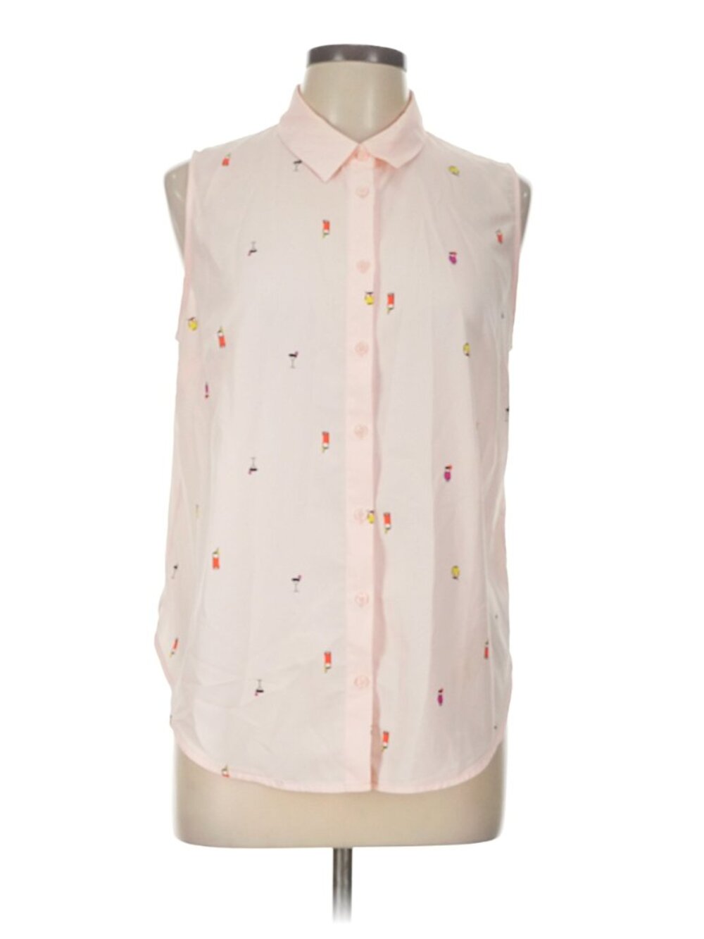 Workshop‎ Republic Women's Size Large Sleeveless Button Down Shirt Pink Cocktail